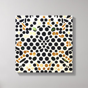 Navyblaue Polka Dots: Gold- und Smaragdakzente Leinwanddruck