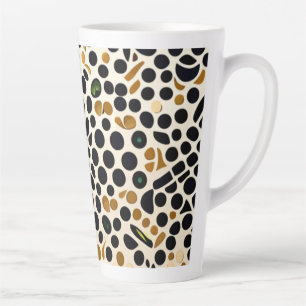 Navyblaue Polka Dots: Gold- und Smaragdakzente Milchtasse