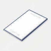 Navyblaue Rand Moderne Minimalistisch Post-it Klebezettel (angewinkelt)