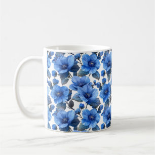 Navyblaue Retro süße vintage elegante chic Blumen Kaffeetasse