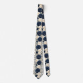 Navyblaue Rosen-Winterhochzeit Krawatte (Vorderseite)