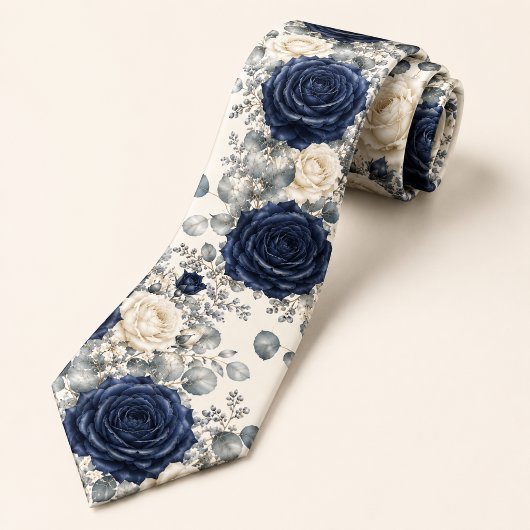 Navyblaue Rosen-Winterhochzeit Krawatte