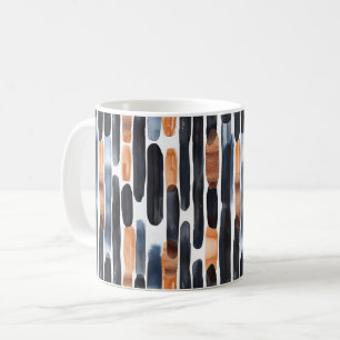 Navyblaue Rostorange Streifen Kaffeetasse