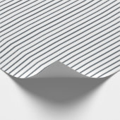 Navyblaue rustikale dünne Ticking-Streifen Geschenkpapier (Ecke)