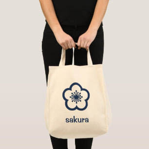 Navyblaue Sakurablüte Tragetasche