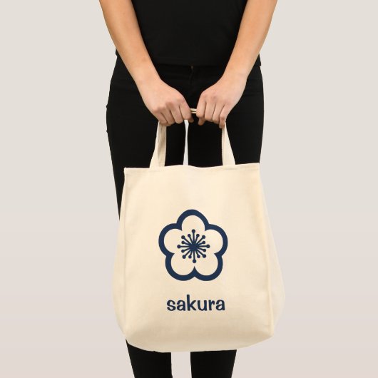 Navyblaue Sakurablüte Tragetasche (Vorderseite (Produkt))