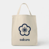 Navyblaue Sakurablüte Tragetasche (Rückseite)