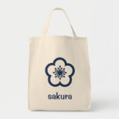 Navyblaue Sakurablüte Tragetasche (Vorne)
