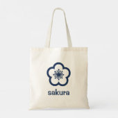 Navyblaue Sakurablüte Tragetasche (Rückseite)