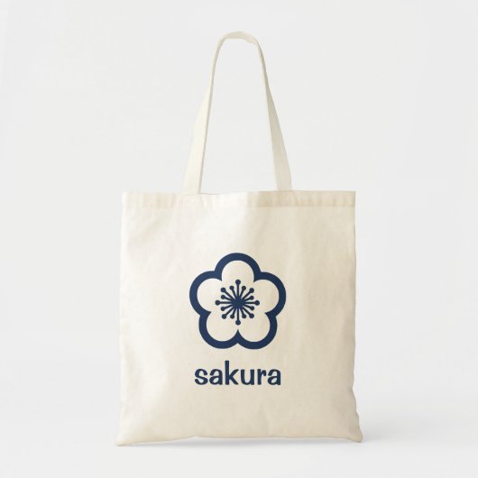 Navyblaue Sakurablüte Tragetasche (Vorne)