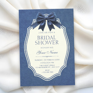 Navyblaue Samt- Brautparty im Vintage-Elegant-Stil Einladung