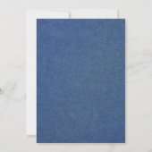 Navyblaue Samt Hochzeit elegant Save The Date (Rückseite)