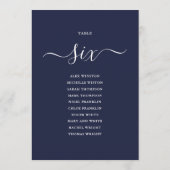 Navyblaue Schrift Tischnummer 6 Sitzordnung (Rückseite)
