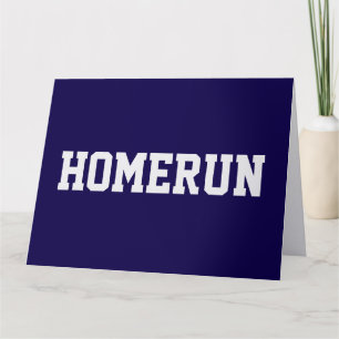 Navyblaue sportliche weiße HOMERUN Gratulationssch Karte