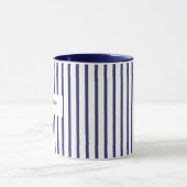 Navyblaue Streifen-Monogramm Tasse (Zentrum)