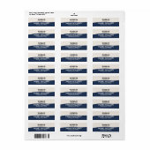 Navyblaue Tan-Geometrie-Monogramm-Absenderadresse (Vorne)