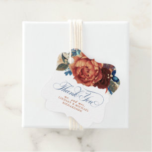 Navyblaue Terrakotta-Blumen-Hochzeit Danke Geschenkanhänger