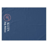 Navyblaue Tischdecke mit Ihrem Logo und Text (Vorderseite (Horizontal))