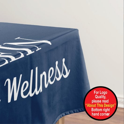Navyblaue Tischdecke mit Ihrem Logo und Text