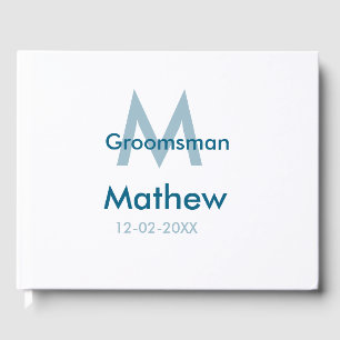Navyblaue Trauzeugen-Name Buchstabe Datum männlich Gästebuch