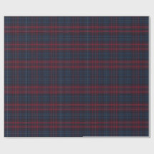 Navyblaue und Burgunderkarierte Geschenkpapier
