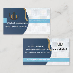 Navyblaue und goldene professionelle Visitenkarte