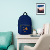 Navyblaue und orangefarbene Schulfarben und -buchs