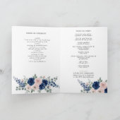 Navyblaue und rosafarbene moderne Hochzeit mit Blu Programm (Innenseite)