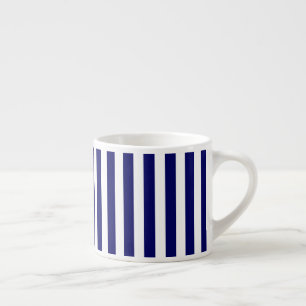 Navyblaue und weiße Candy-Streifen Espressotasse