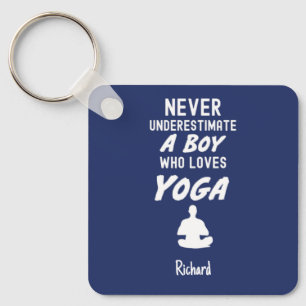 Navyblaue Yoga-Geschenke für Kinder Jungen Yogi-Fa Schlüsselanhänger