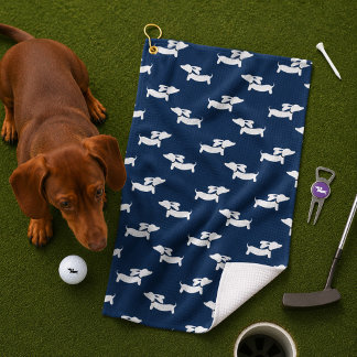 Navyblauer Dachshund-Mama-Golfer-Geschenk Golfhandtuch