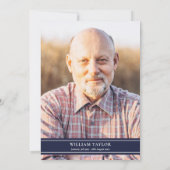 Navyblauer Gedenkfotos mit Grün Einladung (Rückseite)