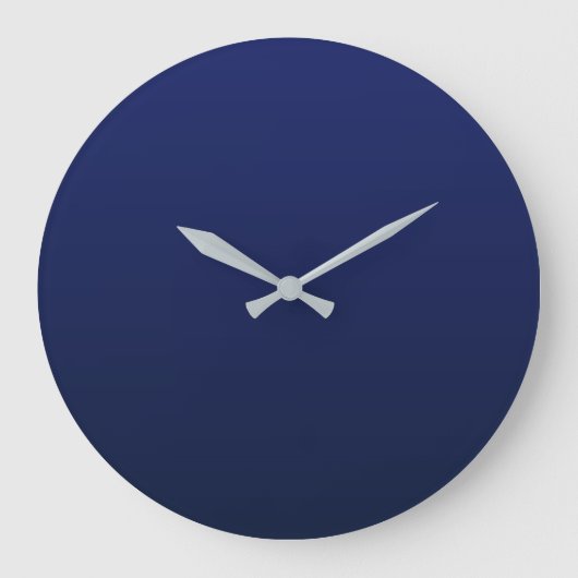 Navyblauer Gradient Tiefblau Große Wanduhr (Vorderseite)