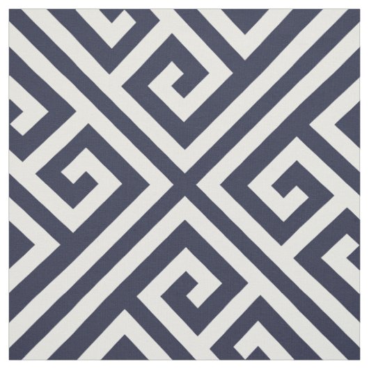 Navyblauer griechischer Schlüssel großformatig Stoff (Muster)