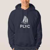 Navyblauer Pullover mit weißem PLYC-Logo (Vorderseite)