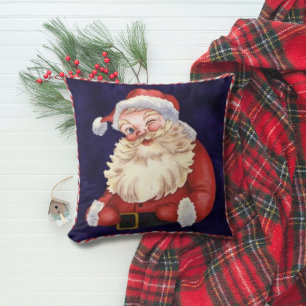 Navyblauer Samt Weihnachtsmann Weihnachten Kissen