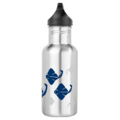 Navyblauer und silberner Stachelrochen Trinkflasche (Rechts)