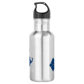 Navyblauer und silberner Stachelrochen Trinkflasche (Rückseite)