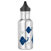 Navyblauer und silberner Stachelrochen Trinkflasche (Links)