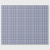 Navyblaues Blumendesign im William-Morris-Stil Geschenkpapier (Flach)