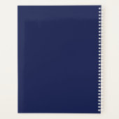 Navyblaues einfaches elegantes modernes Monogramm Planer (Rückseite)