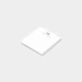 Navyblaues einfaches elegantes modernes Monogramm Post-it Klebezettel (angewinkelt)