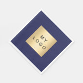 Navyblaues Geschäftslogo Mittagessen Serviette (Ecke)
