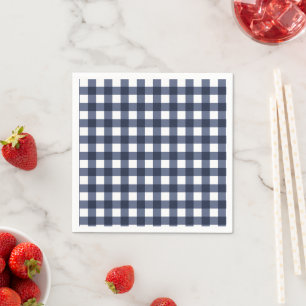 Navyblaues kleines klassisches Gingham-Karo-Gingha Serviette