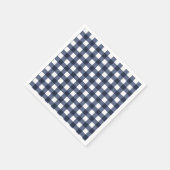 Navyblaues kleines klassisches Gingham-Karo-Gingha Serviette (Ecke)