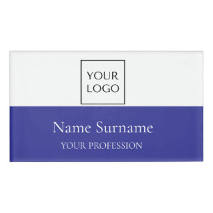 Navyblaues Logo Werbeartikel Namenschild
