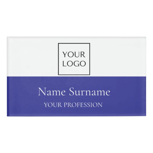 Navyblaues Logo Werbeartikel Namenschild (Vorderseite)