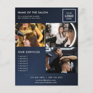 Navyblaues Marketing-Foto-Flyer für Salon Flyer