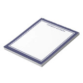 Navyblaues minimalistisches Monogramm Notizblock (Rotiert)