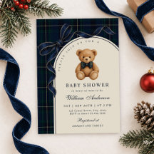 Navyblaues-Schleife-Polo-Teddybär-Junge-Baby-Party